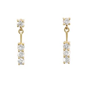 Cubic Zirconia CZ Gold Earrings - Drop