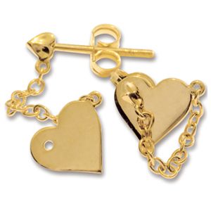 Gold Earrings - Heart