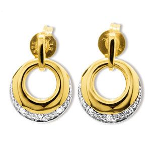 Diamond Gold Earrings - Circle of Life