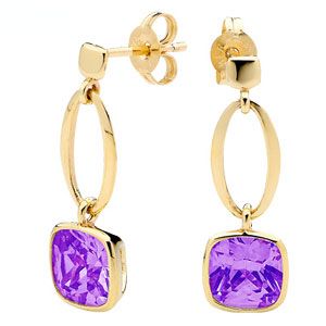 Amethyst Gold Earrings - Loop