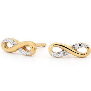 Diamond Gold Earrings - Infinity