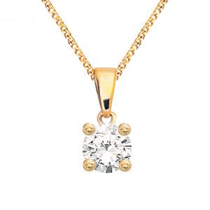 Diamond Gold Pendant .20ct Solitaire