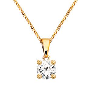 Diamond Gold Pendant .25ct Solitaire