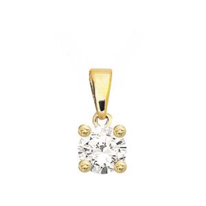 Diamond Gold Pendant .10ct Claw Set