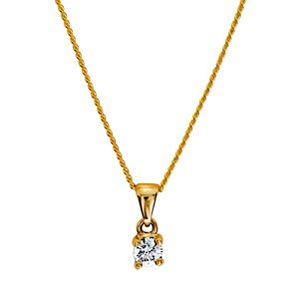 Diamond Gold Pendant .20ct Claw Set