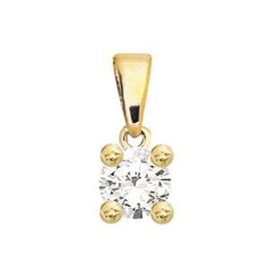 Diamond Gold Pendant .05ct Round