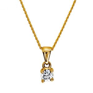 Diamond Gold Pendant .15ct Claw Set