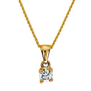 Diamond Gold Pendant .20ct Round