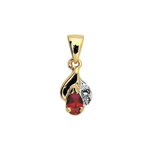 Ruby and Diamond Gold Pendant - Elegant