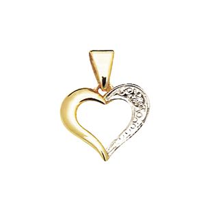 Diamond Gold Pendant - Heart Set