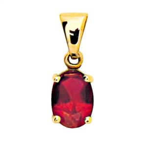 Ruby Gold Pendant - Oval 7x5mm