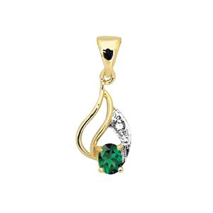 Emerald and Diamond Gold Pendant - Fancy