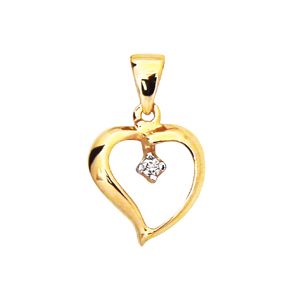Diamond Gold Pendant - Heart Drop