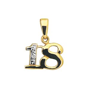 Diamond Gold Pendant - 18 Number Pendant