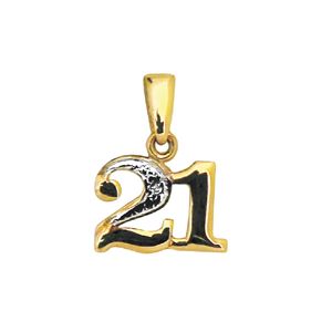 ... gold pendant 21 number pendant 9ct yellow gold diamond block number 21