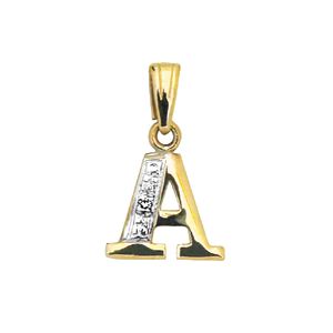 Diamond Gold Pendant - A Initial