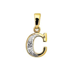 Diamond Gold Pendant - C Initial