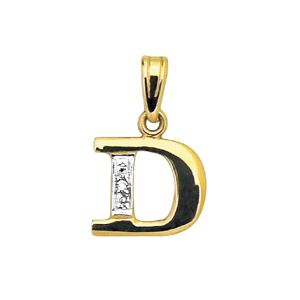 Diamond Gold Pendant - D Initial