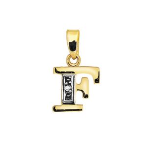 Diamond Gold Pendant - F Initial