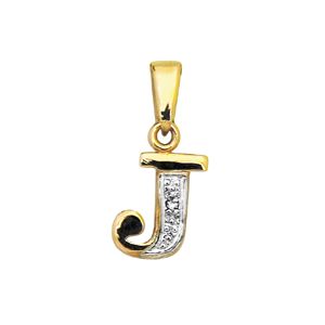 Diamond Gold Pendant - J Initial