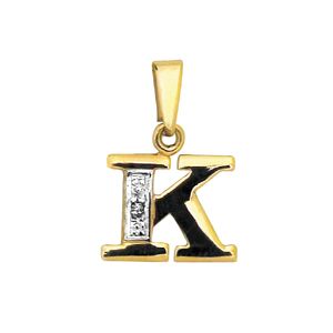 Diamond Gold Pendant - K Initial