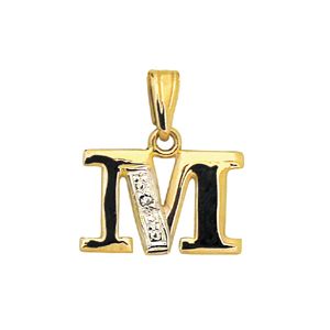 Diamond Gold Pendant - M Initial