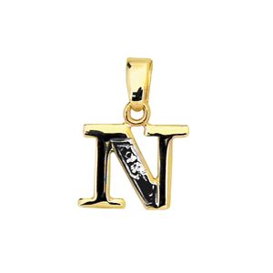 Diamond Gold Pendant - N Initial