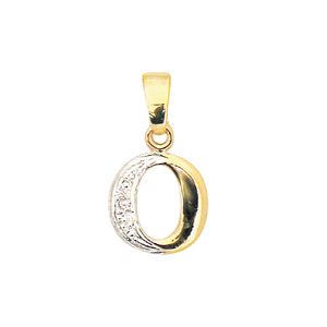 Diamond Gold Pendant - O Initial