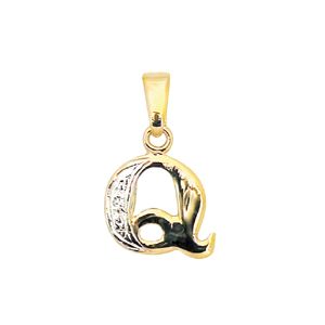 Diamond Gold Pendant - Q Initial