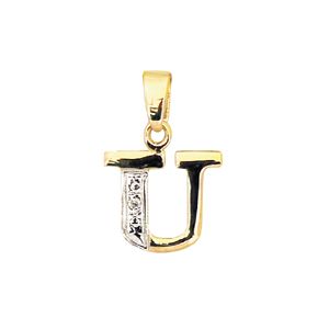 Diamond Gold Pendant - U Initial