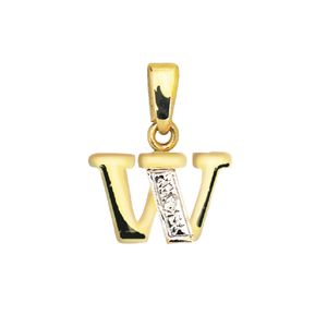 Diamond Gold Pendant - W Initial