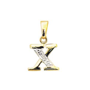 Diamond Gold Pendant - X Initial