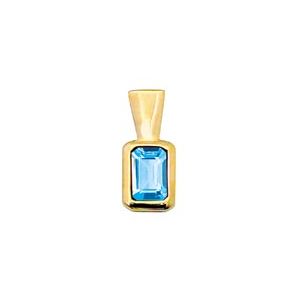 Blue Topaz Gold Pendant - Bezel Set