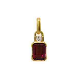 Ruby and Diamond Gold Pendant - Drop