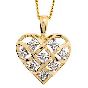 Diamond Gold Pendant - Heart Dreamweaver