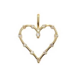 Diamond Gold Pendant - Heart