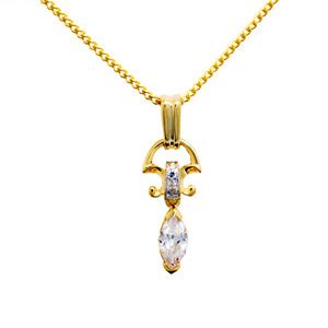 Cubic Zirconia CZ Gold Pendant - Swing