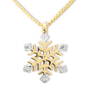 Diamond Gold Pendant - Snowflake