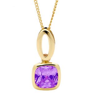 Amethyst Gold Pendant - Loop