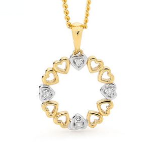 Diamond Gold Pendant - Endless Love Heart