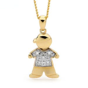 Diamond Gold Pendant - Boy