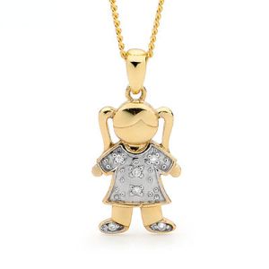 Diamond Gold Pendant - Girl