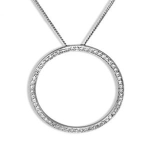 Diamond Platinum Pendant - Circle of Life Hoop