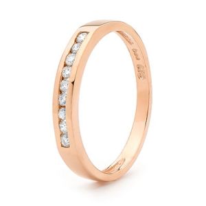 Diamond Rose Gold Ring - Eternity Channel