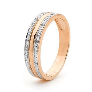 Diamond Rose Gold Ring - Wedding Band