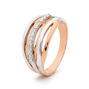 Diamond Rose Gold Ring - Ribbons of Gold