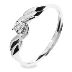 Diamond White Gold Ring - Engagement Twist