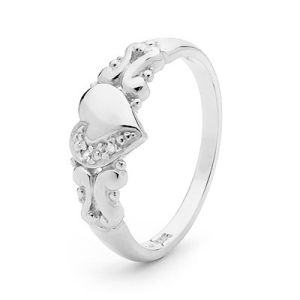 Diamond White Gold Ring - Heart