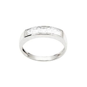Cubic Zirconia CZ White Gold Ring - Channel Set