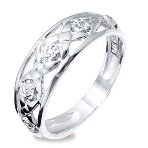 Diamond White Gold Ring - Braid